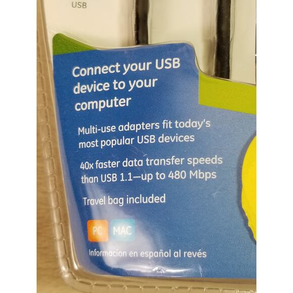 GE Multi Cable USB 2.0 Kit 4 USB Adapters 6 ft NEW Sealed Travel Bag Included - Picture 3 of 9